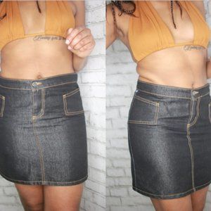 Y2K denim skirt